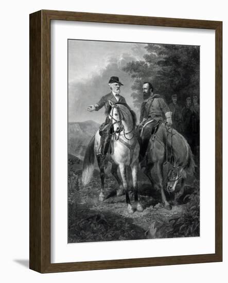 The last meeting of Generals Robert E. Lee & Stonewall Jackson, circa 1863.-Stocktrek Images-Framed Art Print