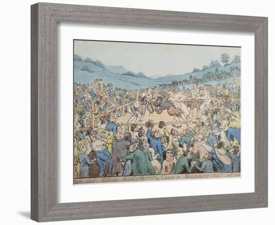 The Last Milling Match Between Cribb and Molineaux, September 28th 1811-Thomas Rowlandson-Framed Giclee Print