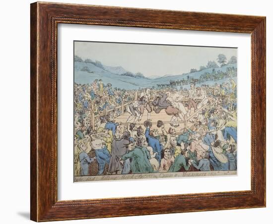 The Last Milling Match Between Cribb and Molineaux, September 28th 1811-Thomas Rowlandson-Framed Giclee Print