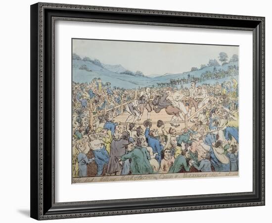 The Last Milling Match Between Cribb and Molineaux, September 28th 1811-Thomas Rowlandson-Framed Giclee Print