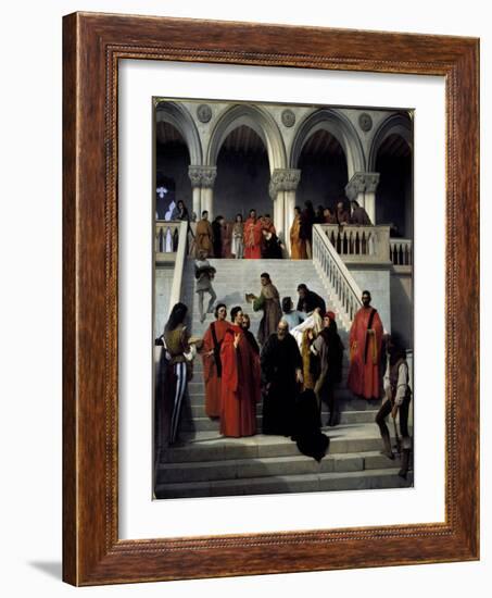 The Last Moments of the Doge Marino Faliero. 1867 (Oil on Canvas)-Francesco Hayez-Framed Giclee Print