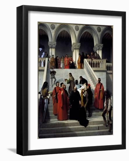 The Last Moments of the Doge Marino Faliero. 1867 (Oil on Canvas)-Francesco Hayez-Framed Giclee Print