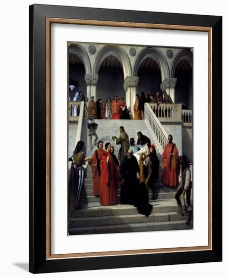 The Last Moments of the Doge Marino Faliero. 1867 (Oil on Canvas)-Francesco Hayez-Framed Giclee Print