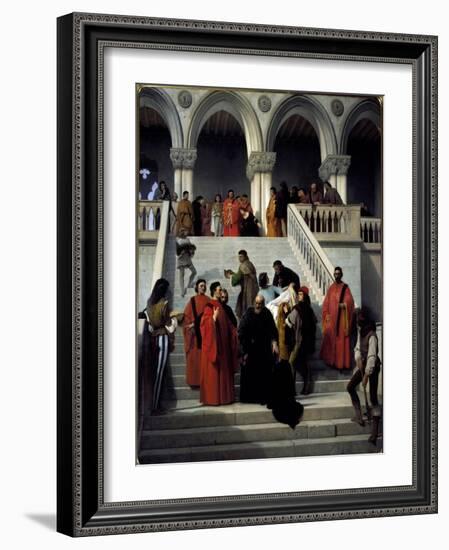 The Last Moments of the Doge Marino Faliero. 1867 (Oil on Canvas)-Francesco Hayez-Framed Giclee Print