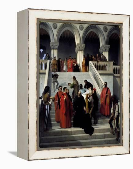 The Last Moments of the Doge Marino Faliero. 1867 (Oil on Canvas)-Francesco Hayez-Framed Premier Image Canvas