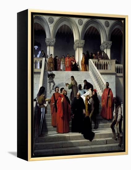 The Last Moments of the Doge Marino Faliero. 1867 (Oil on Canvas)-Francesco Hayez-Framed Premier Image Canvas