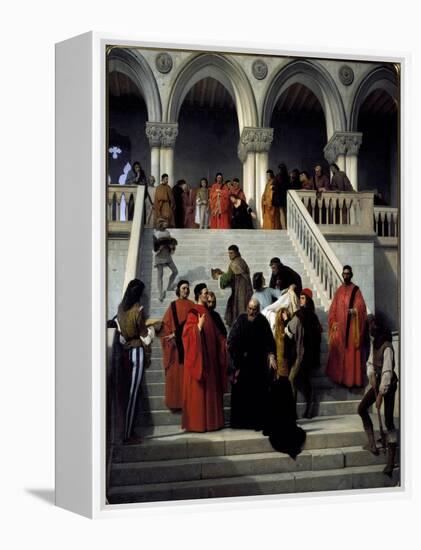 The Last Moments of the Doge Marino Faliero. 1867 (Oil on Canvas)-Francesco Hayez-Framed Premier Image Canvas