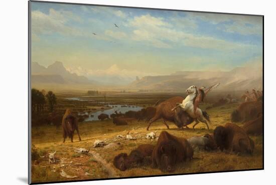 The Last of the Buffalo, by Albert Bierstadt, 1888, American painting,-Albert Bierstadt-Mounted Art Print