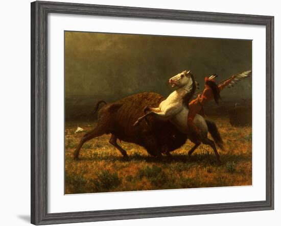 The Last of the Buffalo, C.1888-Albert Bierstadt-Framed Giclee Print