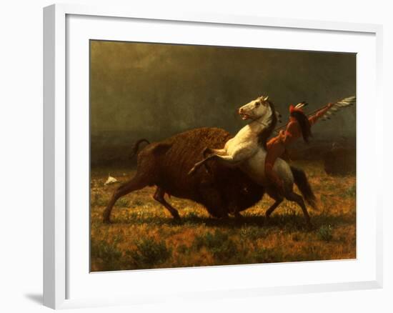 The Last of the Buffalo, C.1888-Albert Bierstadt-Framed Giclee Print