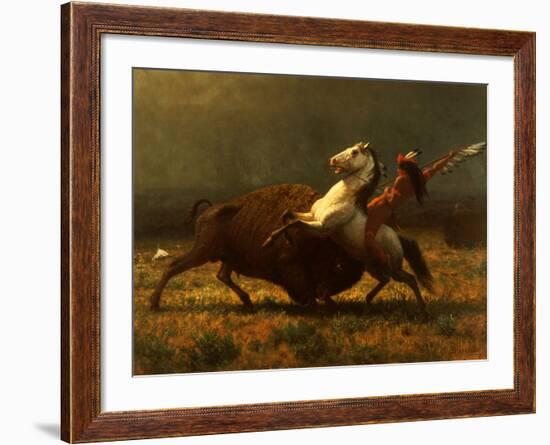 The Last of the Buffalo, C.1888-Albert Bierstadt-Framed Giclee Print