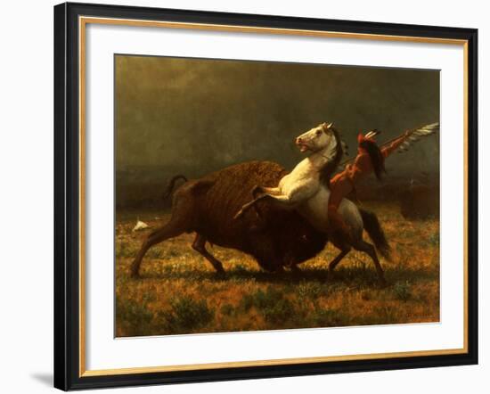 The Last of the Buffalo, C.1888-Albert Bierstadt-Framed Giclee Print