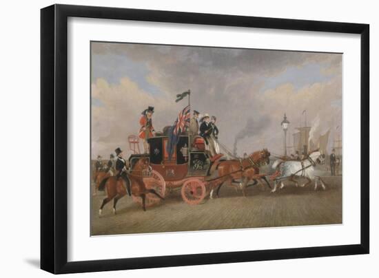 The Last of the Mail Coaches': the Edinburgh-London Royal Mail at Newcastle-Upon-Tyne-James Pollard-Framed Giclee Print