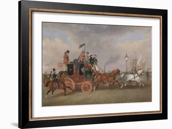 The Last of the Mail Coaches': the Edinburgh-London Royal Mail at Newcastle-Upon-Tyne-James Pollard-Framed Giclee Print