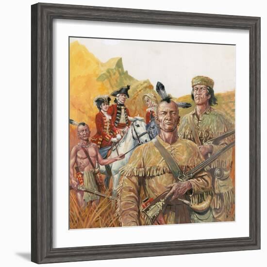 The Last of the Mohicans, the Novel by James Fenimore Cooper-null-Framed Giclee Print