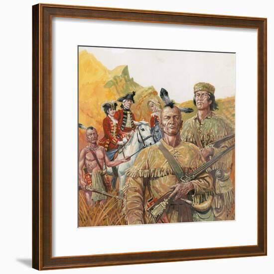 The Last of the Mohicans, the Novel by James Fenimore Cooper-null-Framed Giclee Print