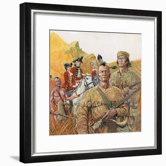 The Last of the Mohicans, the Novel by James Fenimore Cooper-null-Framed Giclee Print