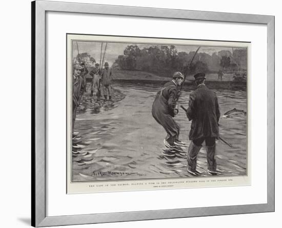 The Last of the Salmon, Playing a Fish in the Celebrated Willows Pool in the Border Esk-Arthur Rackham-Framed Giclee Print