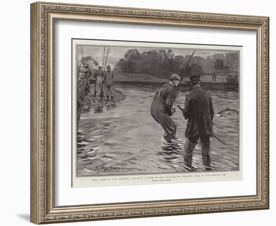 The Last of the Salmon, Playing a Fish in the Celebrated Willows Pool in the Border Esk-Arthur Rackham-Framed Giclee Print