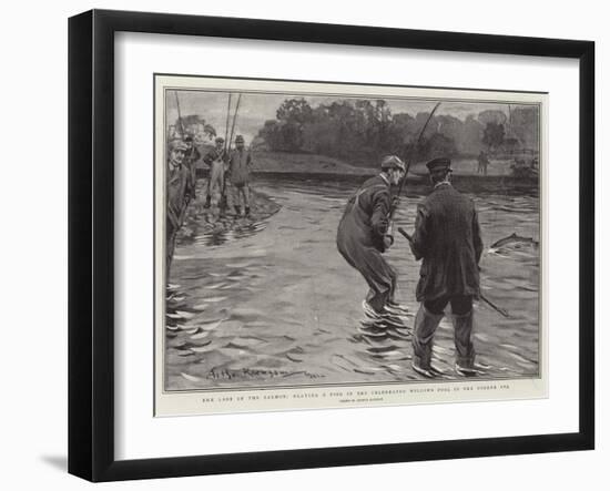 The Last of the Salmon, Playing a Fish in the Celebrated Willows Pool in the Border Esk-Arthur Rackham-Framed Giclee Print