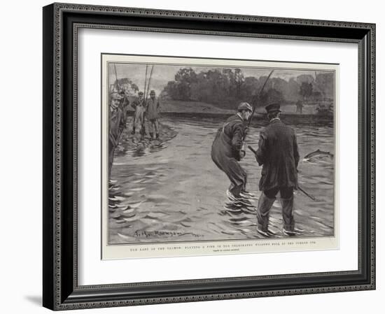 The Last of the Salmon, Playing a Fish in the Celebrated Willows Pool in the Border Esk-Arthur Rackham-Framed Giclee Print