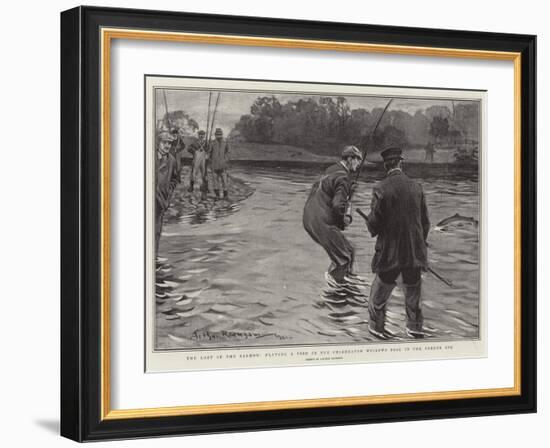 The Last of the Salmon, Playing a Fish in the Celebrated Willows Pool in the Border Esk-Arthur Rackham-Framed Giclee Print