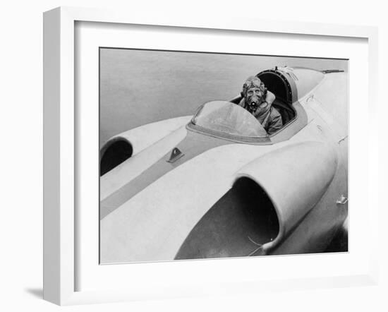 The Last Picture of John Cobb Seen at the Helm of Crusader, Scotland, September 1952-null-Framed Photographic Print