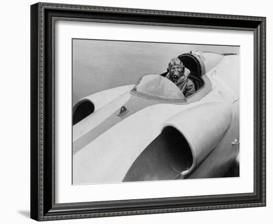 The Last Picture of John Cobb Seen at the Helm of Crusader, Scotland, September 1952-null-Framed Photographic Print