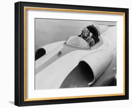 The Last Picture of John Cobb Seen at the Helm of Crusader, Scotland, September 1952-null-Framed Photographic Print