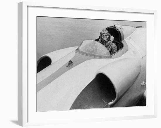 The Last Picture of John Cobb Seen at the Helm of Crusader, Scotland, September 1952-null-Framed Photographic Print