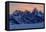 The last rays of sunset hit the Grand Teton on a winter evening-Tim Laman-Framed Premier Image Canvas