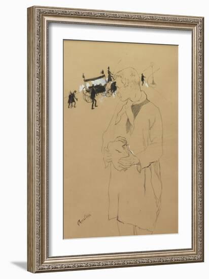 The Last Respects, 1887 (Ink and Gouache)-Henri de Toulouse-Lautrec-Framed Giclee Print