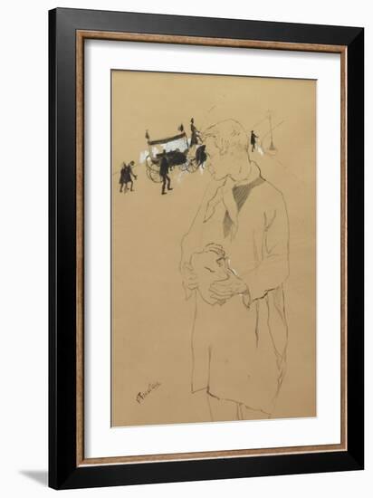 The Last Respects, 1887 (Ink and Gouache)-Henri de Toulouse-Lautrec-Framed Giclee Print