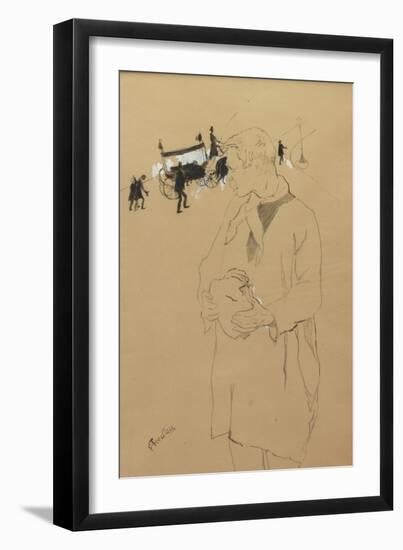 The Last Respects, 1887 (Ink and Gouache)-Henri de Toulouse-Lautrec-Framed Giclee Print