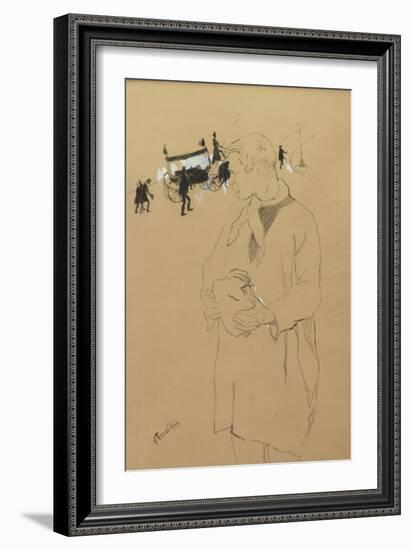 The Last Respects, 1887 (Ink and Gouache)-Henri de Toulouse-Lautrec-Framed Giclee Print