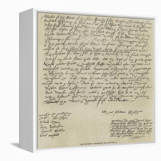 The Last Sheet of Shakespeare's Will-null-Framed Premier Image Canvas