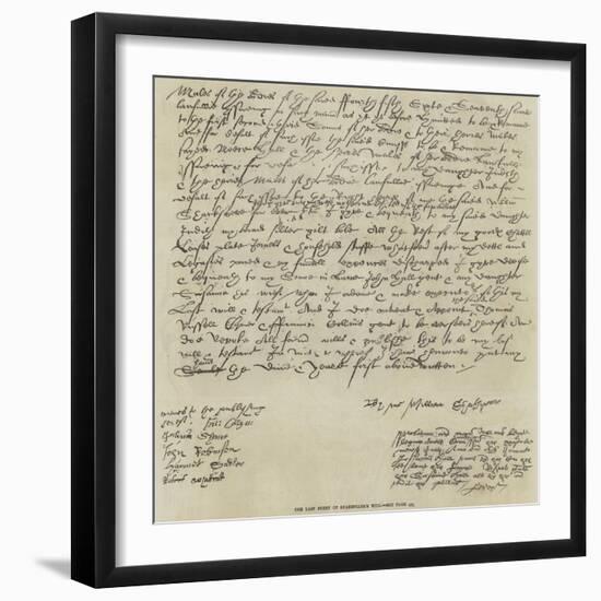 The Last Sheet of Shakespeare's Will-null-Framed Giclee Print