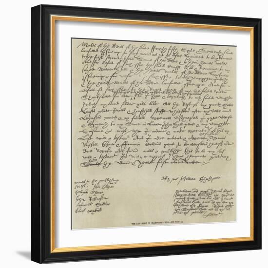 The Last Sheet of Shakespeare's Will-null-Framed Giclee Print