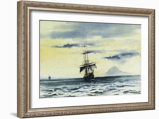 The Last Sight of Mount Discovery: Ss. 'Morning' and 'Terra Nova' Following the 'Discovery'-Edward Adrian Wilson-Framed Giclee Print