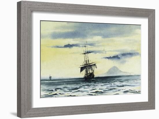 The Last Sight of Mount Discovery: Ss. 'Morning' and 'Terra Nova' Following the 'Discovery'-Edward Adrian Wilson-Framed Giclee Print