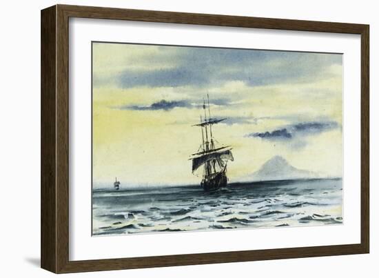 The Last Sight of Mount Discovery: Ss. 'Morning' and 'Terra Nova' Following the 'Discovery'-Edward Adrian Wilson-Framed Giclee Print