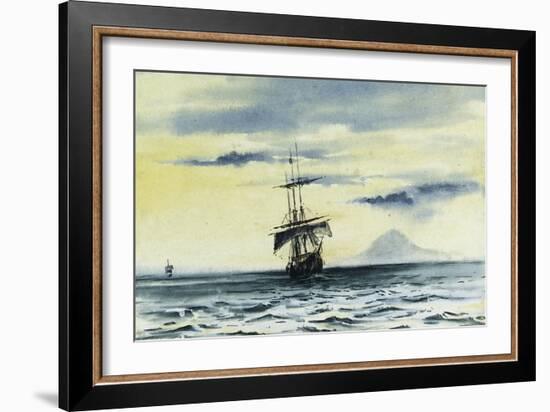 The Last Sight of Mount Discovery: Ss. 'Morning' and 'Terra Nova' Following the 'Discovery'-Edward Adrian Wilson-Framed Giclee Print