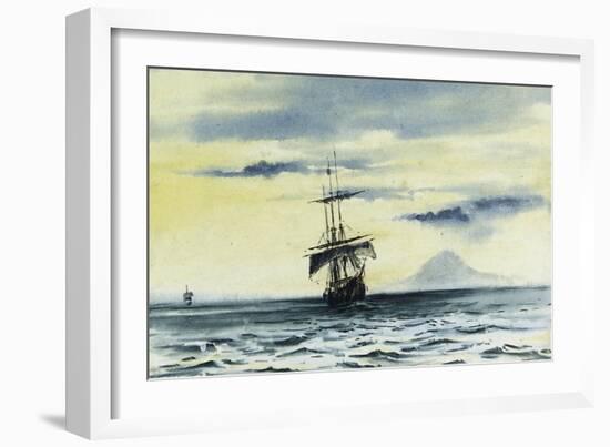 The Last Sight of Mount Discovery: Ss. 'Morning' and 'Terra Nova' Following the 'Discovery'-Edward Adrian Wilson-Framed Giclee Print