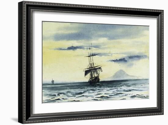 The Last Sight of Mount Discovery: Ss. 'Morning' and 'Terra Nova' Following the 'Discovery'-Edward Adrian Wilson-Framed Giclee Print