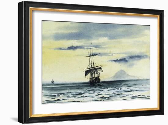 The Last Sight of Mount Discovery: Ss. 'Morning' and 'Terra Nova' Following the 'Discovery'-Edward Adrian Wilson-Framed Giclee Print