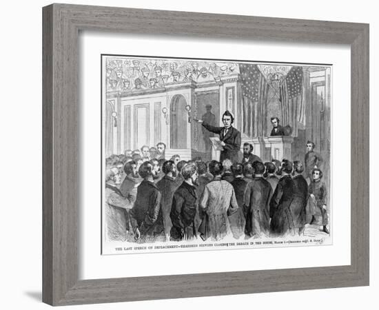 The Last Speech on Impeachment of President Andrew Johnson-null-Framed Art Print