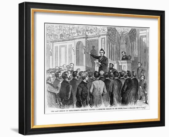 The Last Speech on Impeachment of President Andrew Johnson-null-Framed Art Print