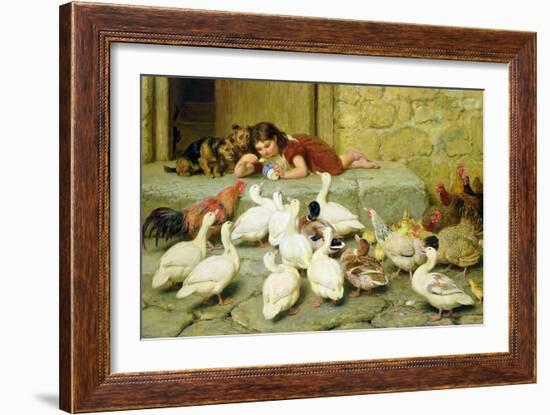 The Last Spoonful, 1880-Briton Rivière-Framed Giclee Print