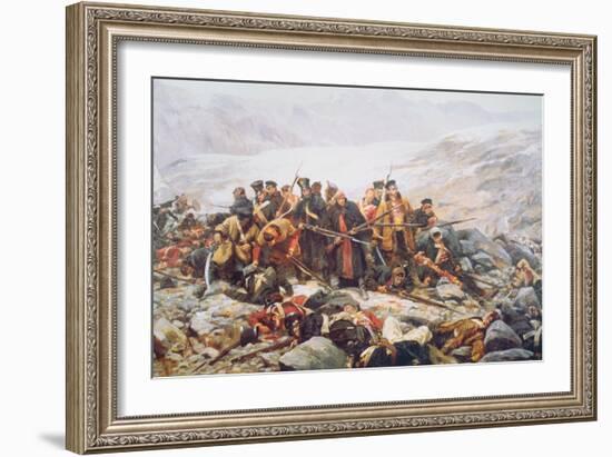 The Last Stand of the 44th Regiment at Gundamuck during the Retreat from Kabul, 1841, 1898-William Barnes Wollen-Framed Giclee Print