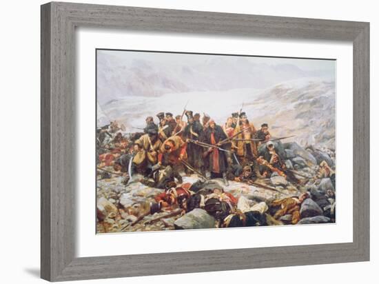 The Last Stand of the 44th Regiment at Gundamuck during the Retreat from Kabul, 1841, 1898-William Barnes Wollen-Framed Giclee Print